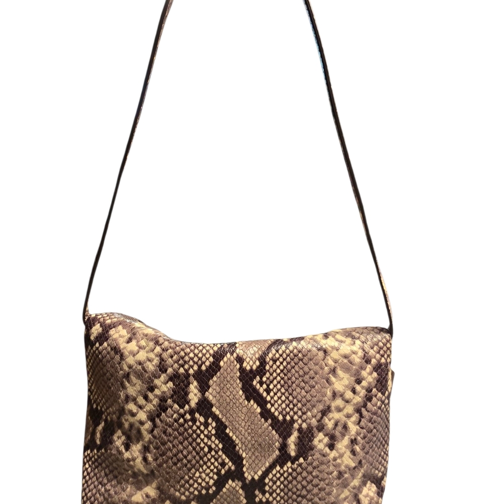 Michael Kors Brown Shoulder Bag with Faux Snakeskin Design - Picture 2 of 6